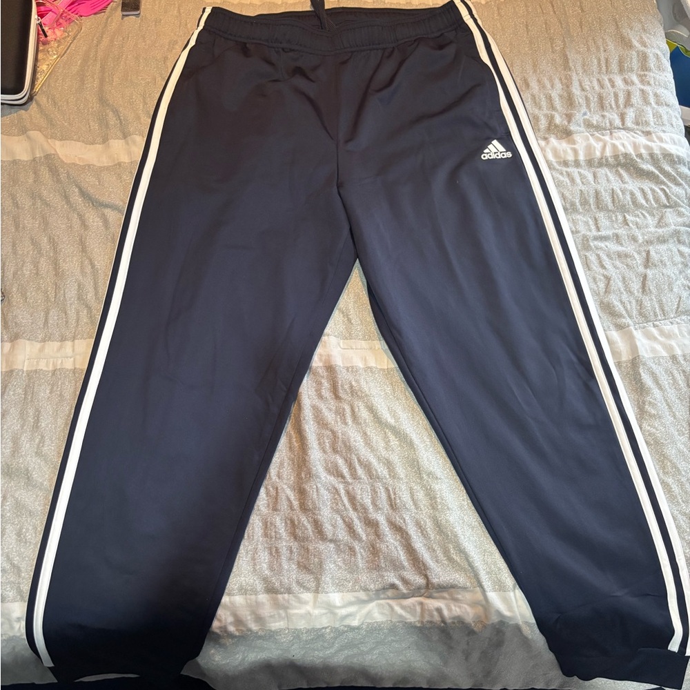 Large navy blue Adidas joggers